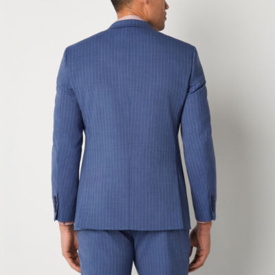 Collection By Michael Strahan Mens Striped Modern Fit Suit
