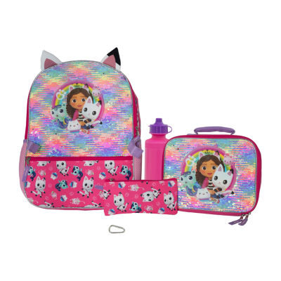 Accessory Innovations Licensed 5 Piece Gabby Cats Backpack Set with Lunch Bag