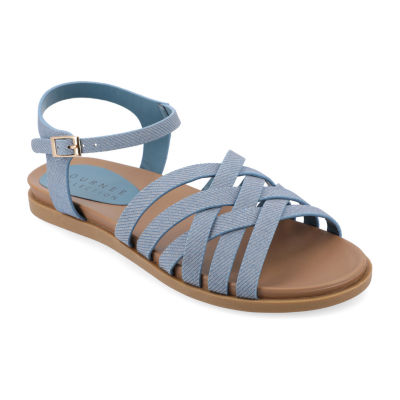 Journee Collection Womens Kimmie Ankle Strap Flat Sandals