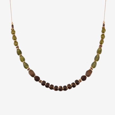 Mixit Gold Tone Inch Link Beaded Necklace