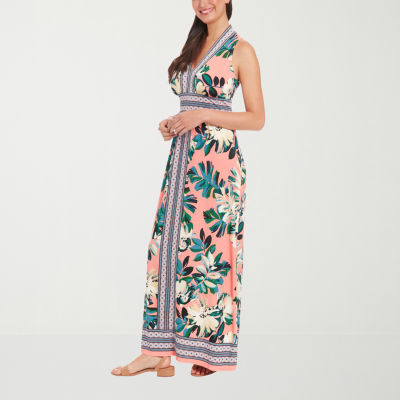 London Style Sleeveless Floral Maxi Dress