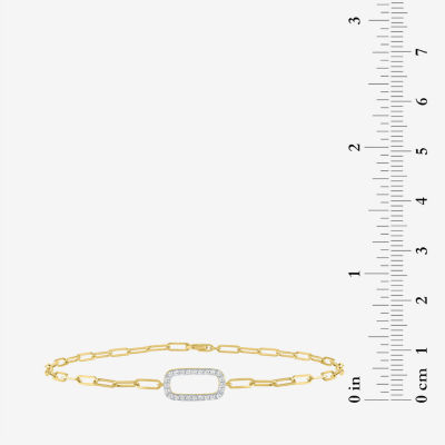 Diamond Addiction 1/10 Ct.T.W. Diamond (G-H / Si2-I1) 10K Gold 8 Inch Paperclip Chain Bracelet