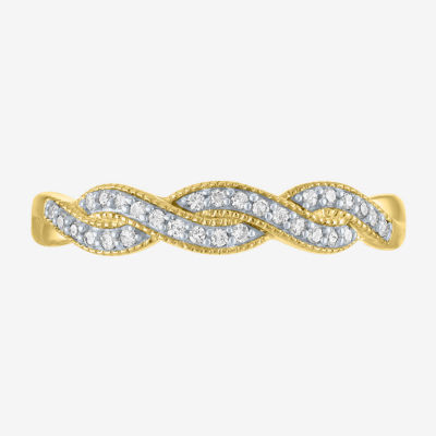 G-H / Si2-I1) Womens 1/10 CT. T.W. Lab Grown White Diamond 10K Gold Stackable Ring