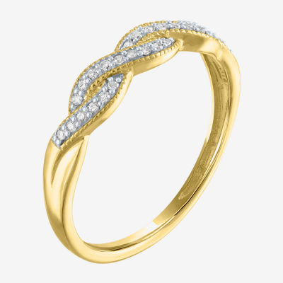 G-H / Si2-I1) Womens 1/10 CT. T.W. Lab Grown White Diamond 10K Gold Stackable Ring