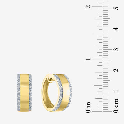 Diamond Addiction (G-H / I1-I2) 1/10 CT. T.W. Lab Grown White Diamond 14K Gold Over Silver 18mm Hoop Earrings