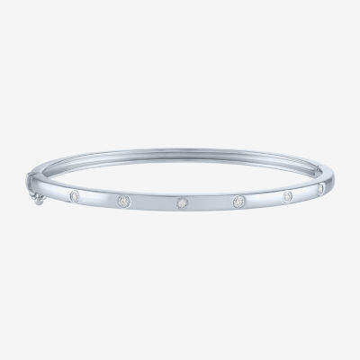 Diamond Addiction (G-H / I1-I2) 1/10 CT. T.W. Lab Grown White Diamond Sterling Silver or 14K Gold Over Silver Bangle Bracelet