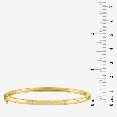 Diamond Addiction (G-H / I1-I2) 1/10 CT. T.W. Lab Grown White Sterling Silver or 14K Gold Over Bangle Bracelet