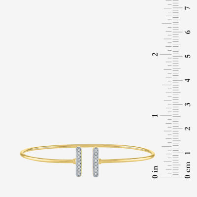 Diamond Addiction Double Bar (G-H / Si2-I1) Womens 1/10 CT. T.W. White Diamond 14K Gold Over Silver Cuff Bracelet