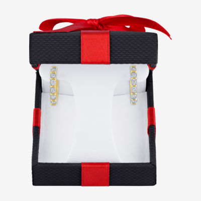 (G-H / I1-I2) Womens 1/4 CT. T.W. Lab Grown White Diamond 14K Gold Over Silver 20mm Hoop Earrings