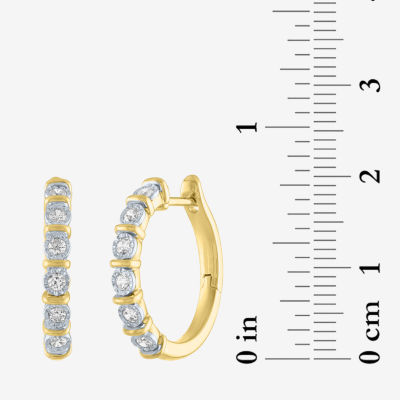 (G-H / I1-I2) Womens 1/4 CT. T.W. Lab Grown White Diamond 14K Gold Over Silver 20mm Hoop Earrings