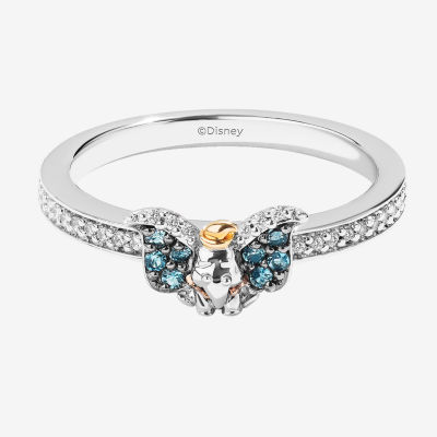 Disney Jewels Collection Womens 1/10 CT. T.W. Natural White Diamond 14K Gold Over Silver Dumbo Cocktail Ring