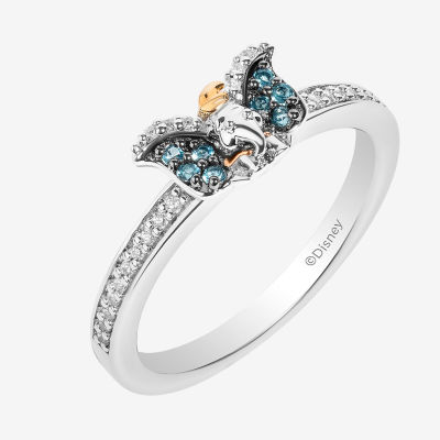 Disney Jewels Collection Womens 1/10 CT. T.W. Mined White Diamond 14K Gold Over Silver Dumbo Cocktail Ring