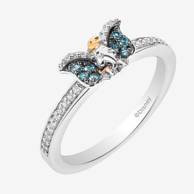 Disney Jewels Collection Womens 1/10 CT. T.W. Natural White Diamond 14K Gold Over Silver Dumbo Cocktail Ring