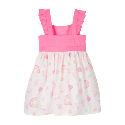 Lilt Toddler Girls Short Sleeve Ruffled Fit + Flare Dress