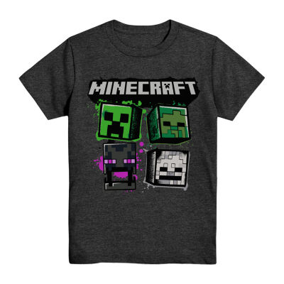 Little & Big Boys Crew Neck Short Sleeve Minecraft Graphic T-Shirt