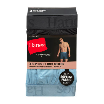 Hanes Originals Supersoft Mens 3 Pack Boxers