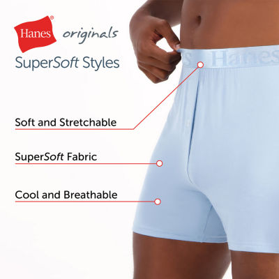 Hanes Originals Supersoft Mens 3 Pack Boxers