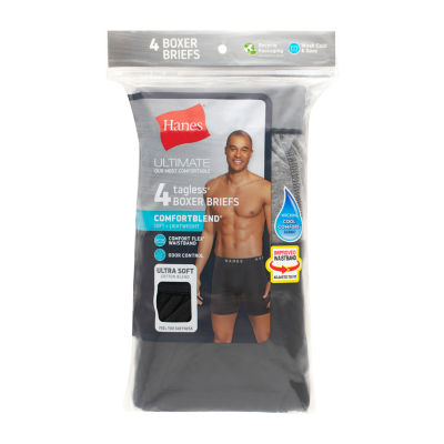 Hanes Ultimate Comfort Blend Mens 4 Pack Boxer Briefs