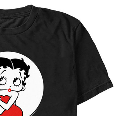 Mens Crew Neck Short Sleeve Regular Fit Betty Boop Graphic T-Shirt