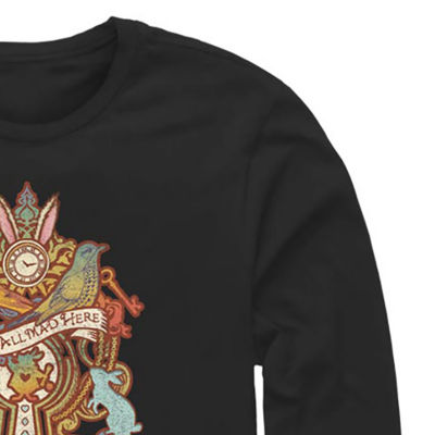 Mens Long Sleeve Alice in Wonderland Graphic T-Shirt