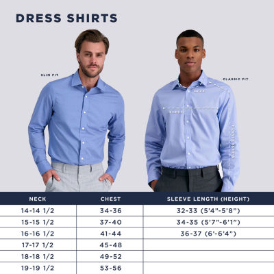 Haggar Mens Slim Fit Easy Care Long Sleeve Dress Shirt
