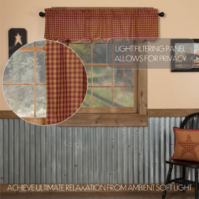 Vhc Brands Country Check Rod Pocket Scallop Valances