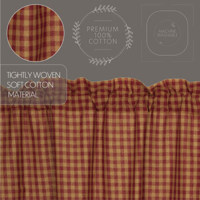 Vhc Brands Country Check Rod Pocket Scallop Valance