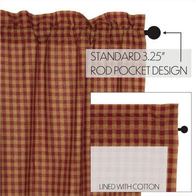 Vhc Brands Country Check Rod Pocket Scallop Valances