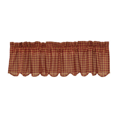 Vhc Brands Country Check Rod Pocket Scallop Valance