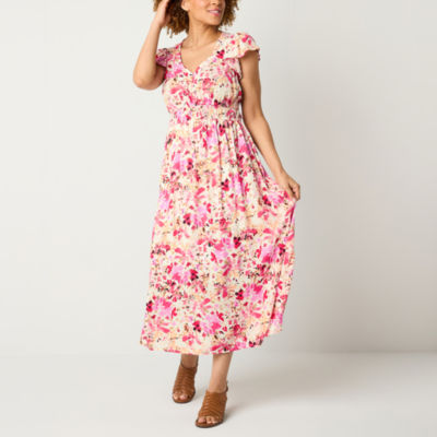 Frye and Co. Short Sleeve Floral Maxi Dress
