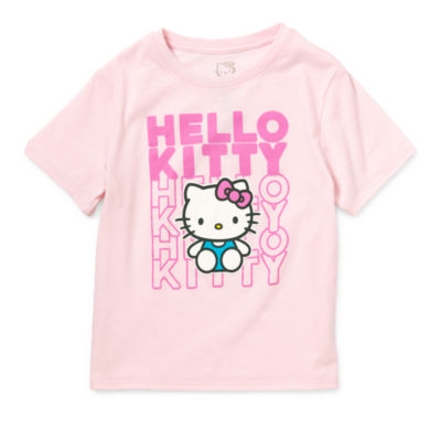 Little & Big Girls Round Neck Short Sleeve Hello Kitty Graphic T-Shirt