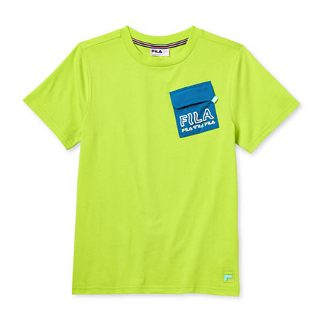 FILA Big Boys Embellished Crew Neck Short Sleeve Graphic T-Shirt, X-large (18), Green