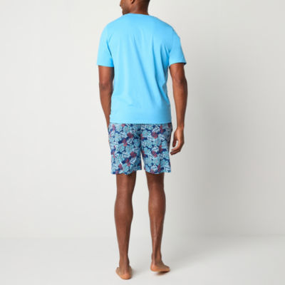 St. John's Bay Mens Short Sleeve Crew Neck 2-pc. Shorts Pajama Set