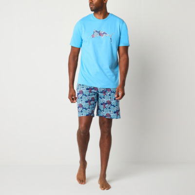 St. John's Bay Mens Short Sleeve Crew Neck 2-pc. Shorts Pajama Set