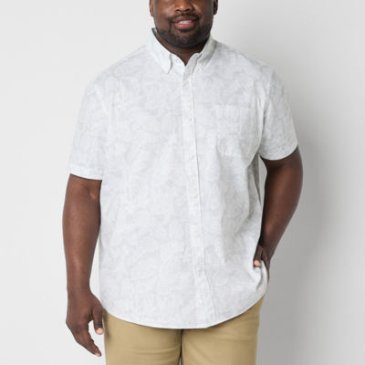 St. John's Bay Breathable Performance Big and Tall Mens Classic Fit Short  Sleeve Floral Button-Down Shirt - JCPenney