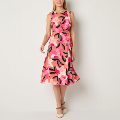 Liz Claiborne Sleeveless Floral A-Line Dress