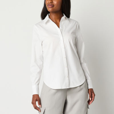 Worthington Womens Long Sleeve Regular Fit Button-Down Shirt