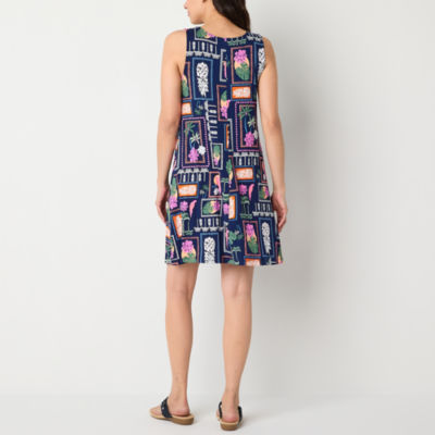 St. John's Bay Womens Sleeveless Midi Swing Dresses