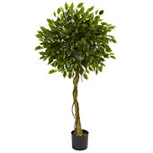 4' Bamboo Artificial Tree in Coiled Rope Planter, Color: Green - JCPenney