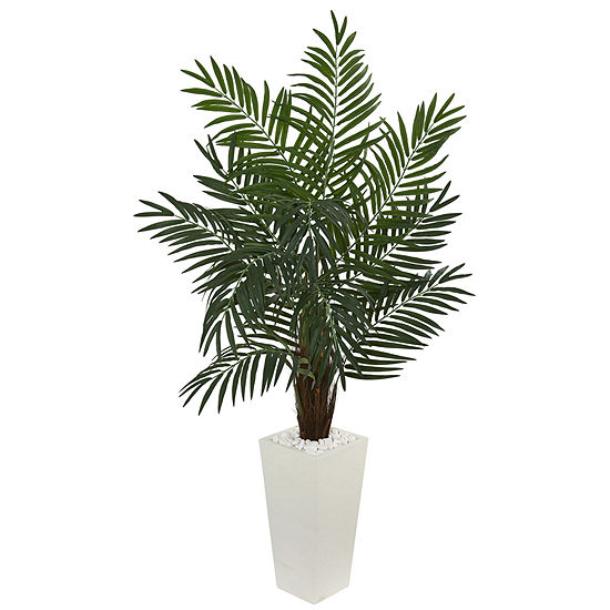 5.5’ Areca Artificial Palm Tree in White Tower Planter