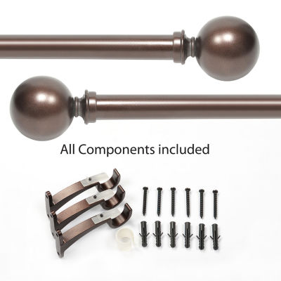 Deco Window Round Ball 1 IN Adjustable Curtain Rod