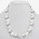 Liz Claiborne Simulated Pearl 17 Inch Round Collar Necklace