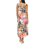 MSK Sleeveless Tropical Print Maxi Dress