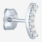 Diamond Addiction Diamond Accent Genuine White Diamond Sterling Silver Curved Single Earrings