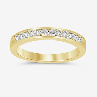 (I / Si2) Womens 1/2 CT. T.W. Lab Grown White Diamond 14K Gold Wedding Band