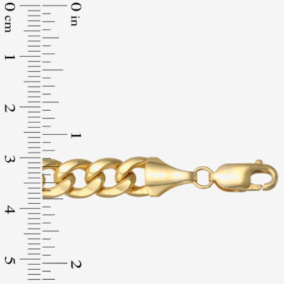 Mens 14K Gold 9 Inch Semisolid Curb Chain Bracelet
