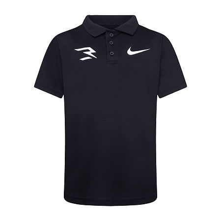 Nike 3BRAND by Russell Wilson Big Boys Short Sleeve Polo Shirt, Large, Black