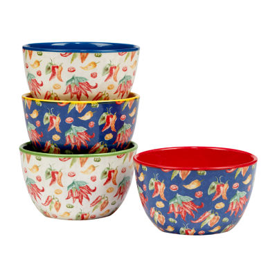 Certified International Sweet & Spicy 4-pc. Earthenware Ice Cream Bowl
