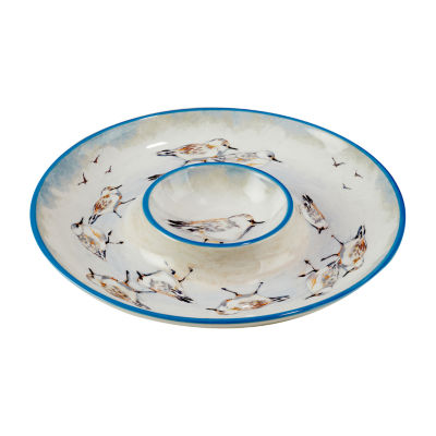 Certified International Shorebirds Earthenware Chip & Dip Set