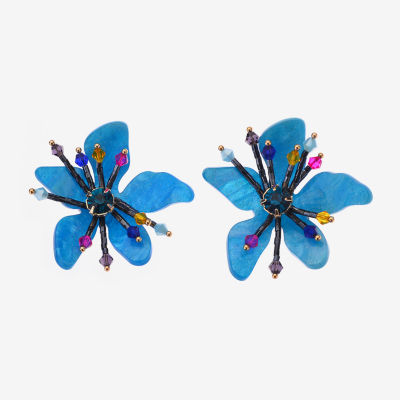 Bijoux Bar Womens Flower Drop Earrings